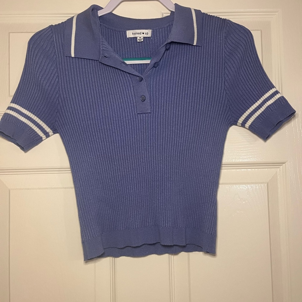 Light purple collared top